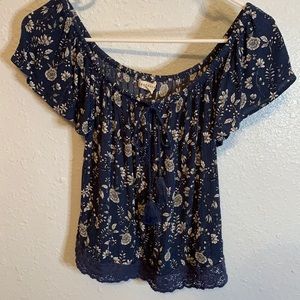 Floral off the shoulder shirt